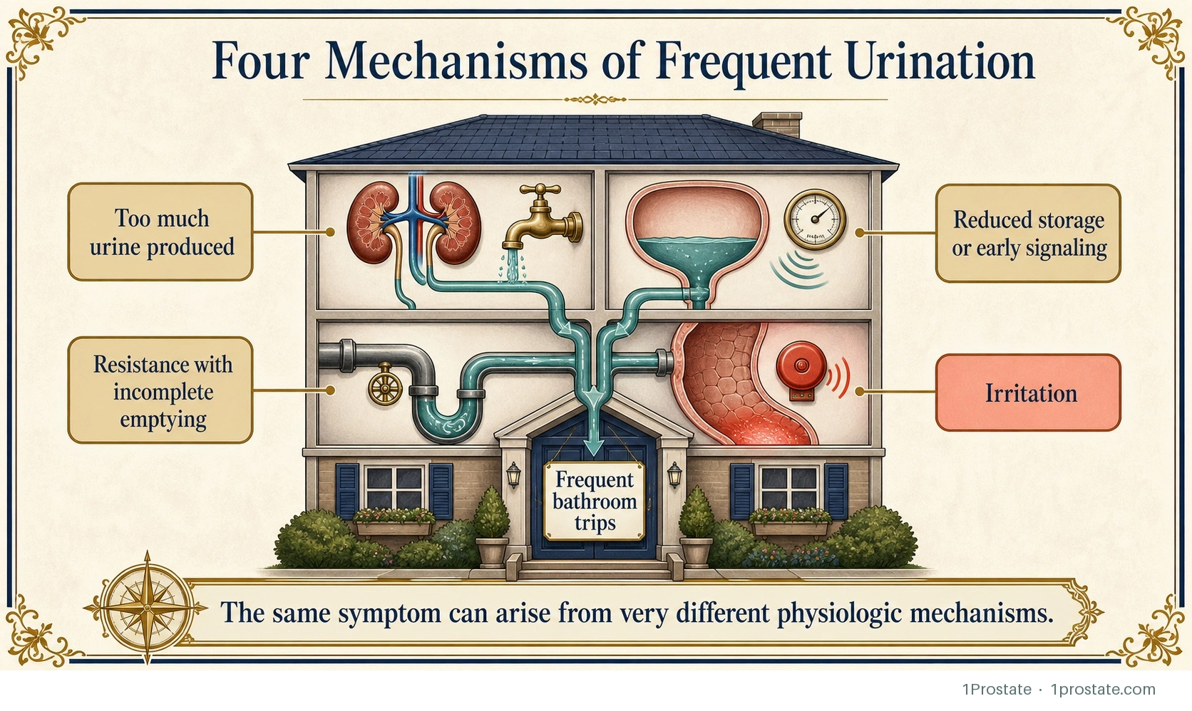 Four Mechanisms of Frequent Urination