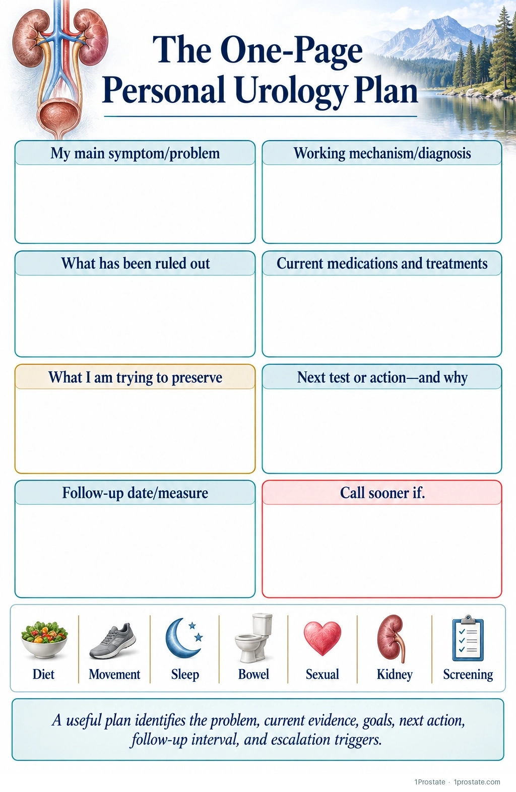 The One-Page Personal Urology Plan