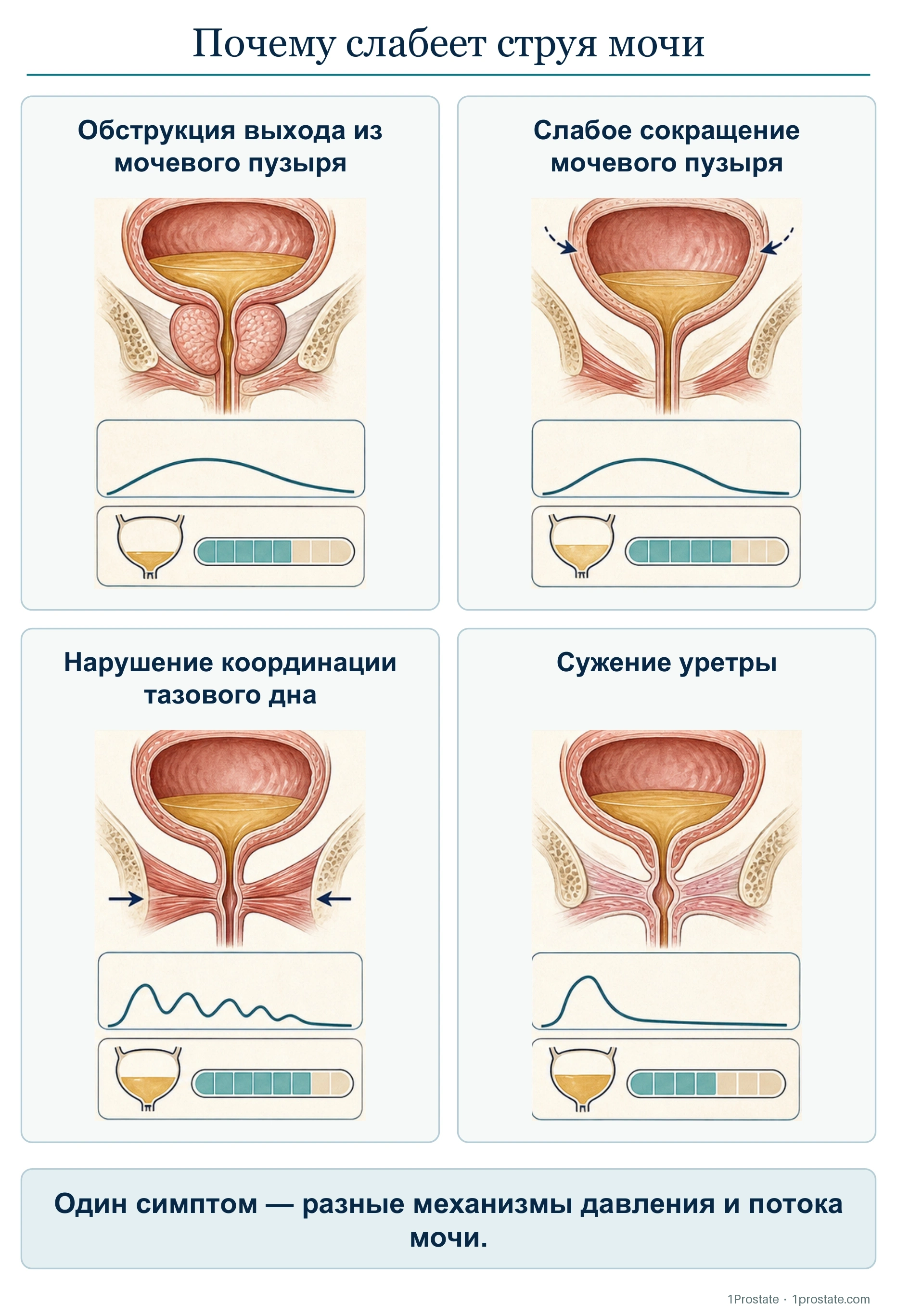 Почему слабеет струя мочи