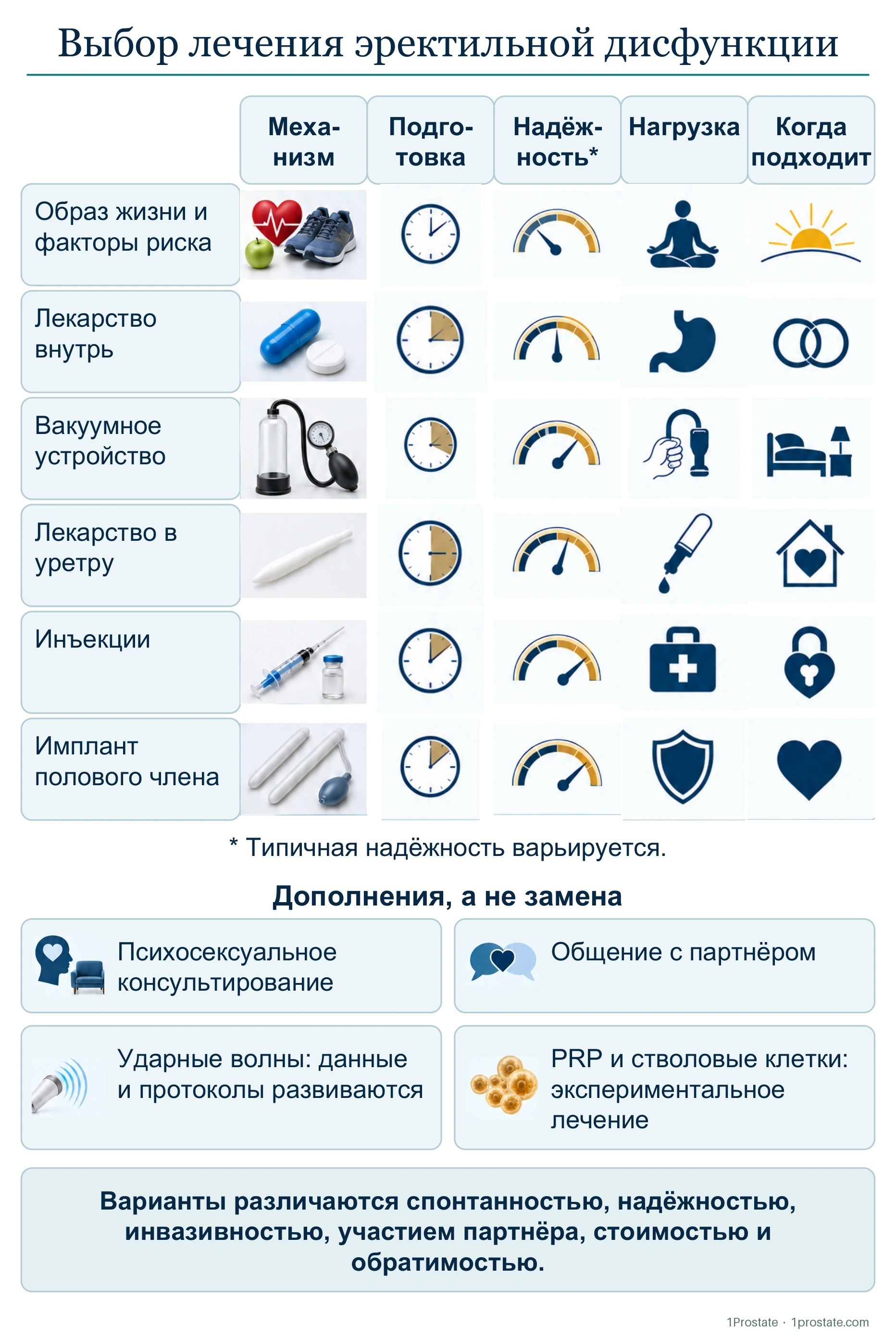Выбор лечения эректильной дисфункции