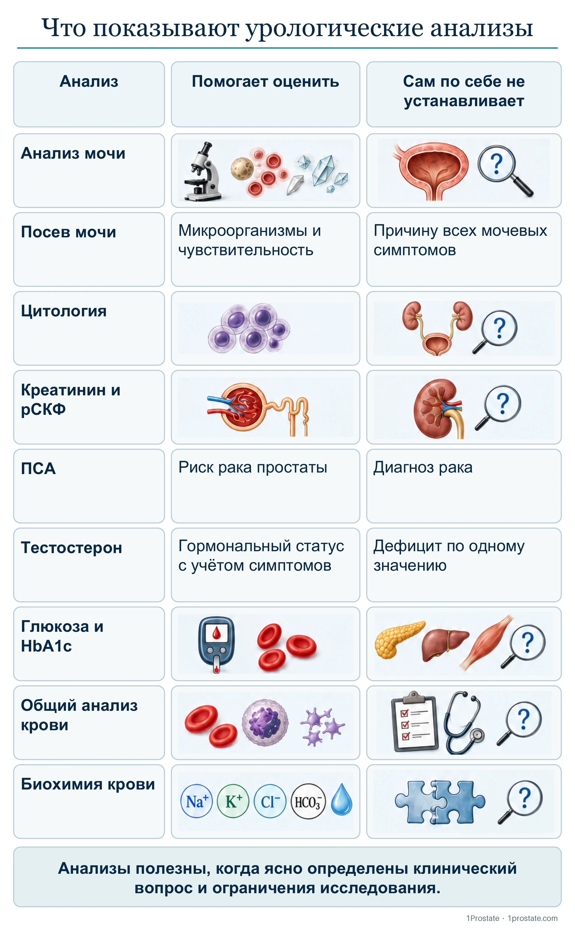 Что показывают урологические анализы